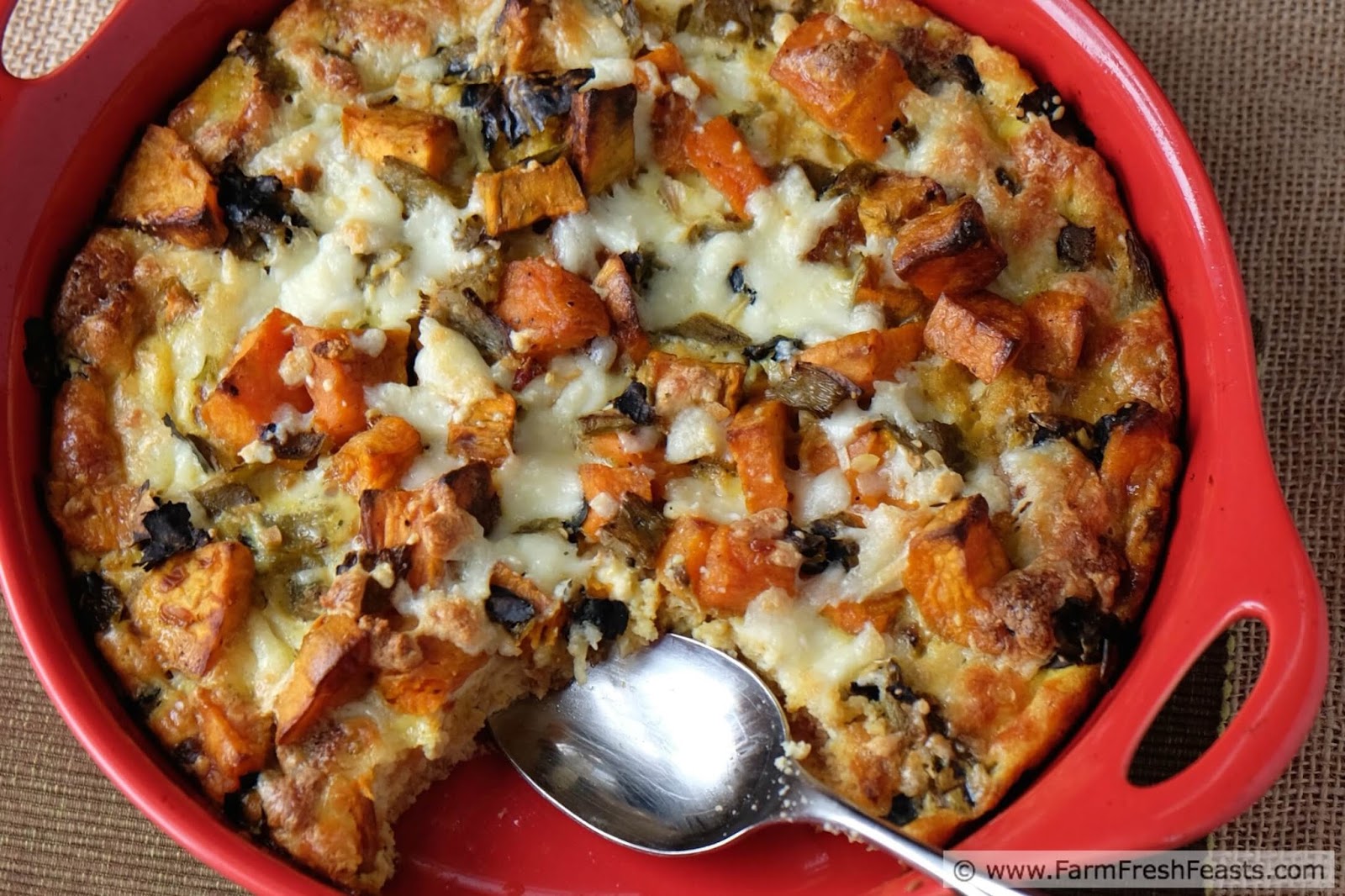 Farm Fresh Feasts Chile, Cornbread, and Sweet Potato Breakfast Casserole