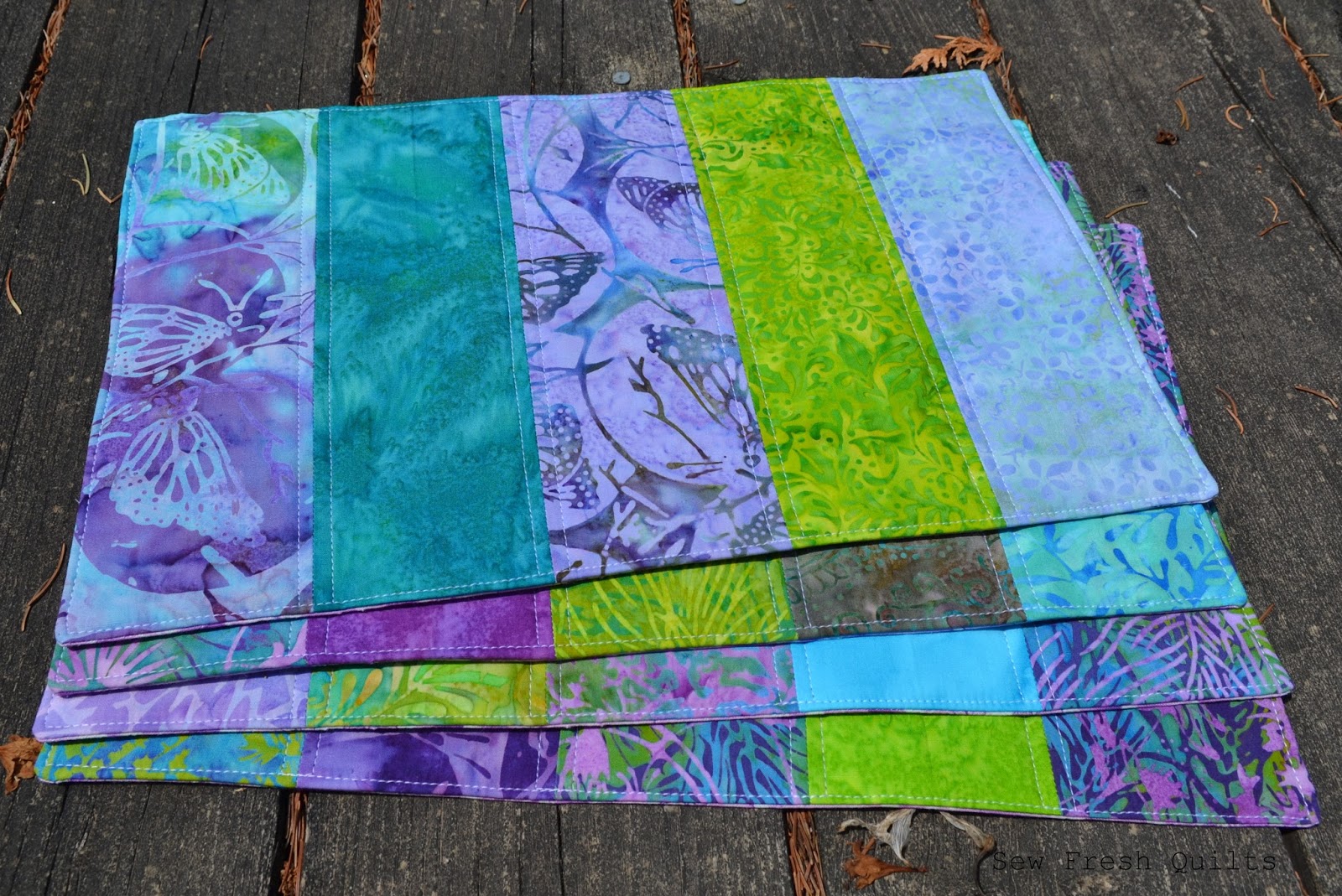 Sew Fresh Quilts Bindingless Quilted Placemats A Tutorial
