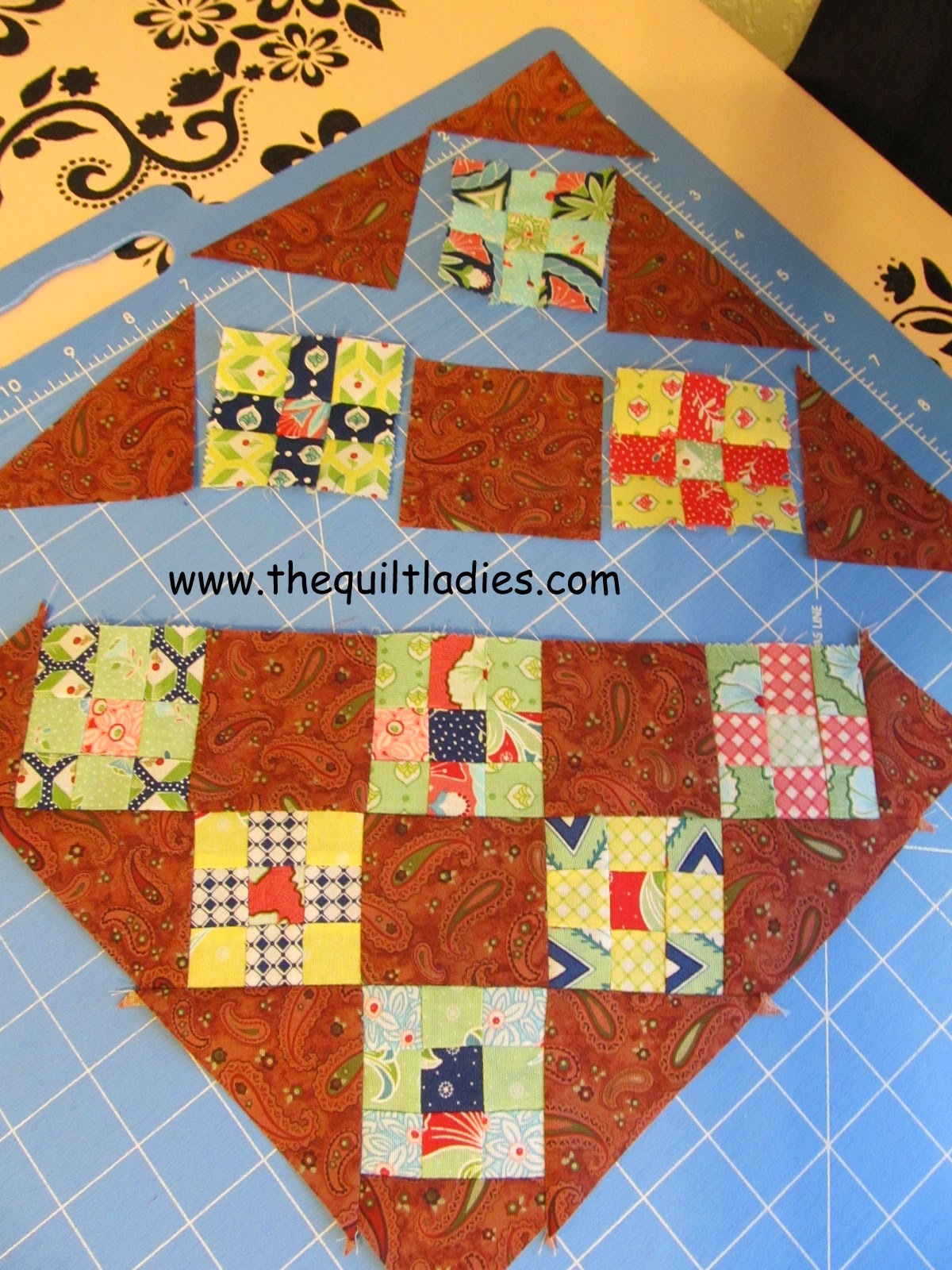 Nine Patch Quilted Table Topper Tutorial by The Quilt Ladies