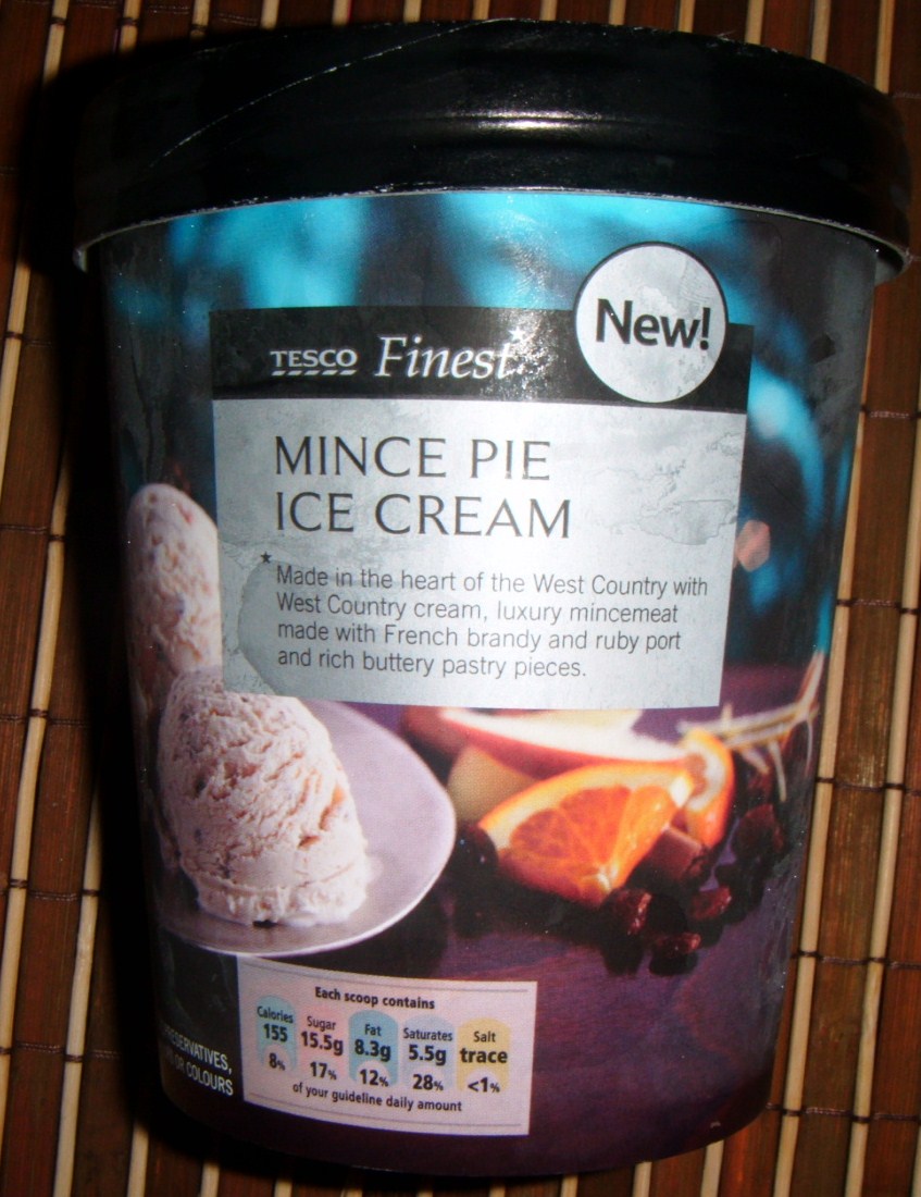 FOODSTUFF FINDS Mince Pie Ice Cream (Tesco Finest) [By Cinabar]
