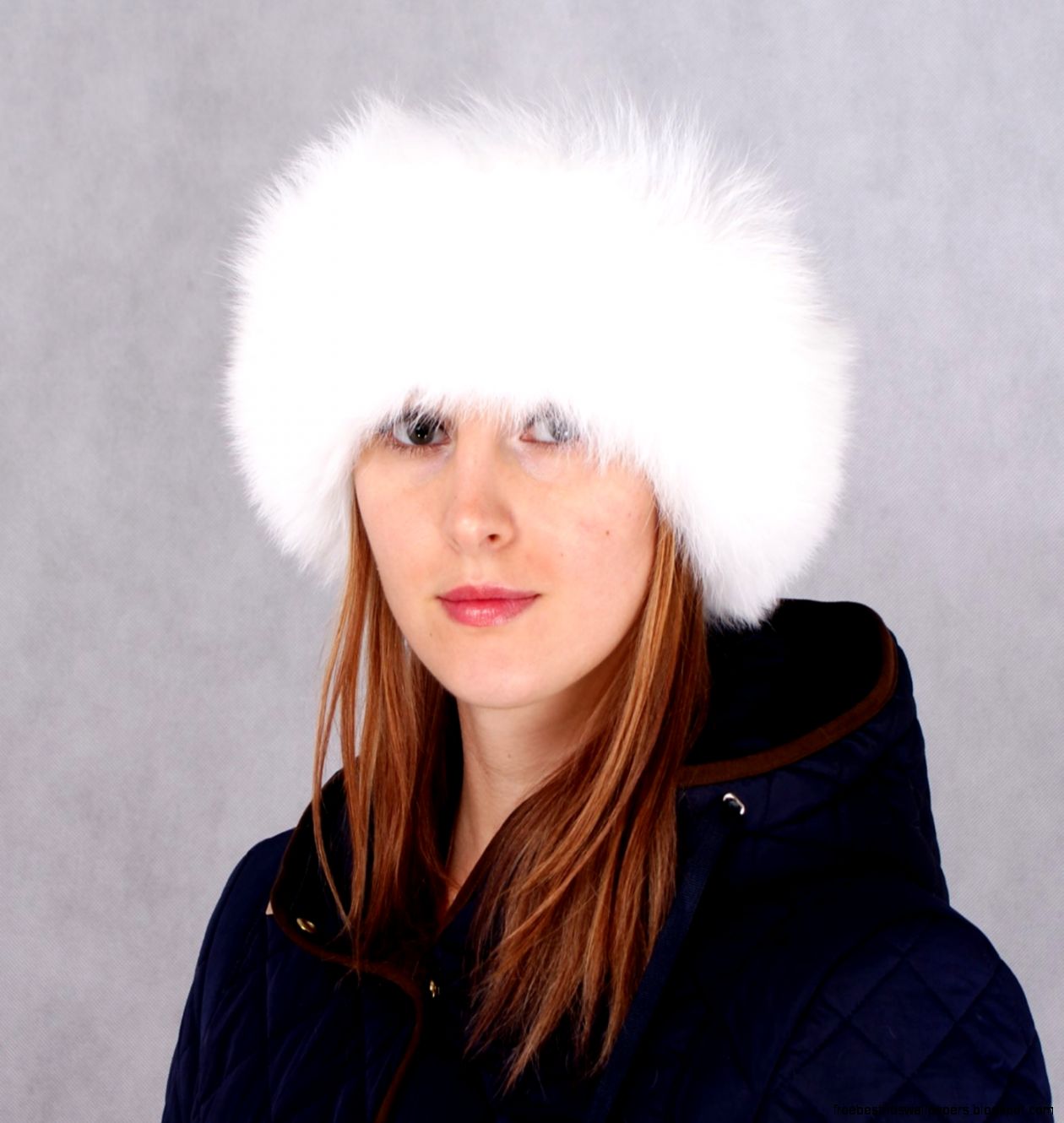 White Fox Fur Headband White Fox Fur Headband
