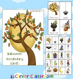Halloween Vocabulary cards and Chart Clever Classroom Halloween Vocabulary cards and Chart Clever Classroom