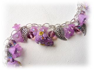 Lilac Millefiori Bird Charm Bracelets