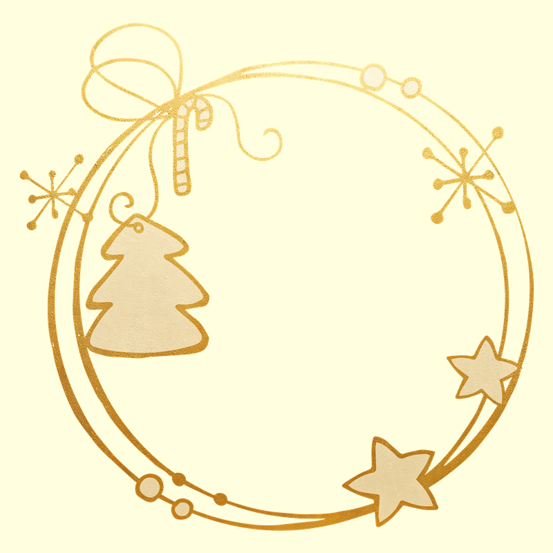 Free golden Christmas wreath clipart