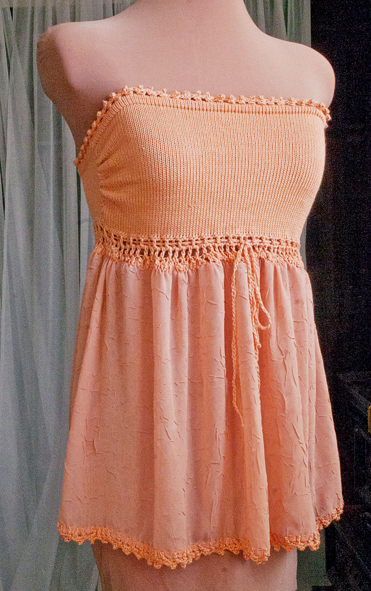 Crochet Goddess Tangerine BabyDoll Top