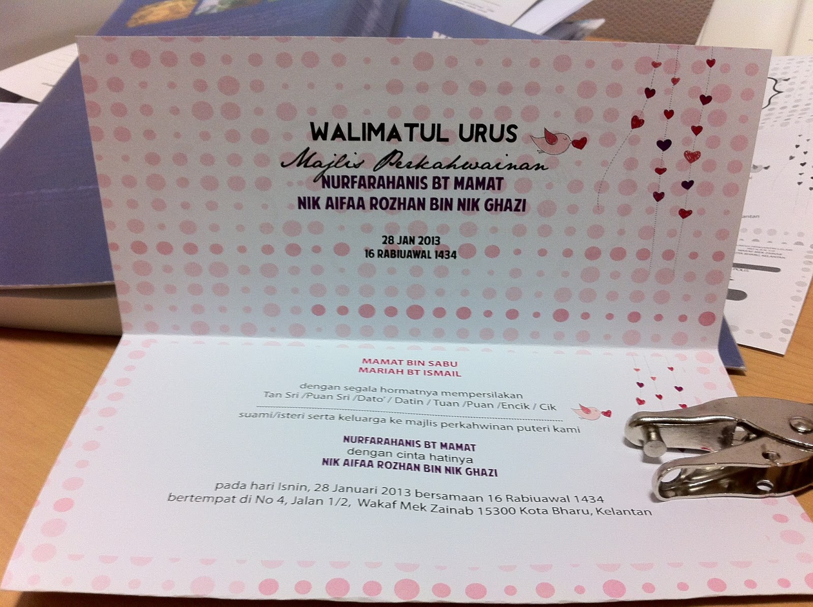 DO IT YOURSELF Kad Jemputan Kahwin Polkadot