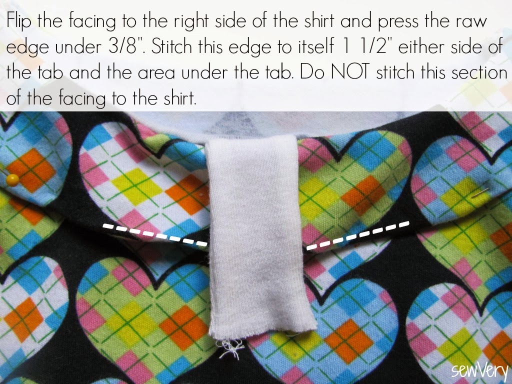 sewVery Turn a Shirt Facing into a Faux Collar