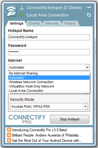 Setup Windows 8 Tablet or Computer as WiFi Hotspot to