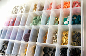 (Cute as a) Button Organization on Diane's Vintage Zest!  #organizing #sewing