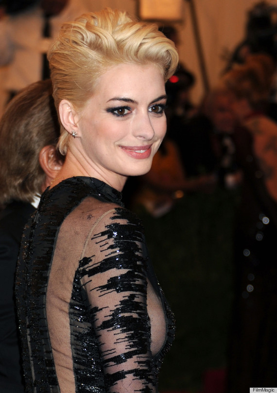 Tear Shirt Anne Hathaway S Blonde Hair Has Taken An