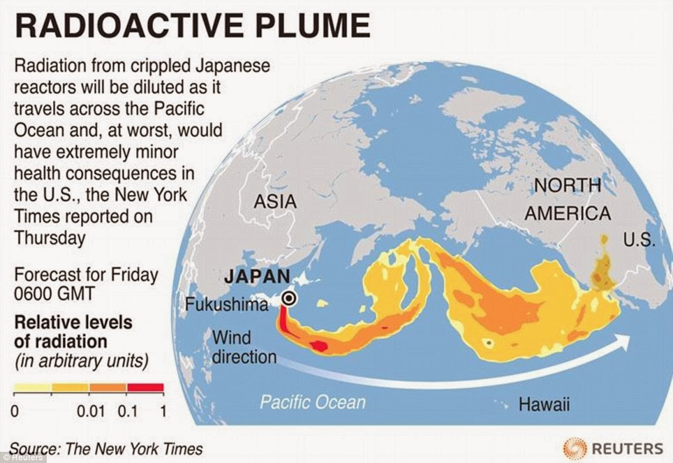 Kaart radiation Fukushima
