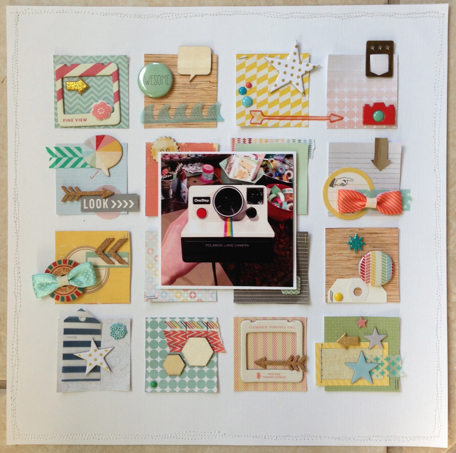 Jordan Hasek Polaroid Land Camera 12x12 Scrapbook Layout