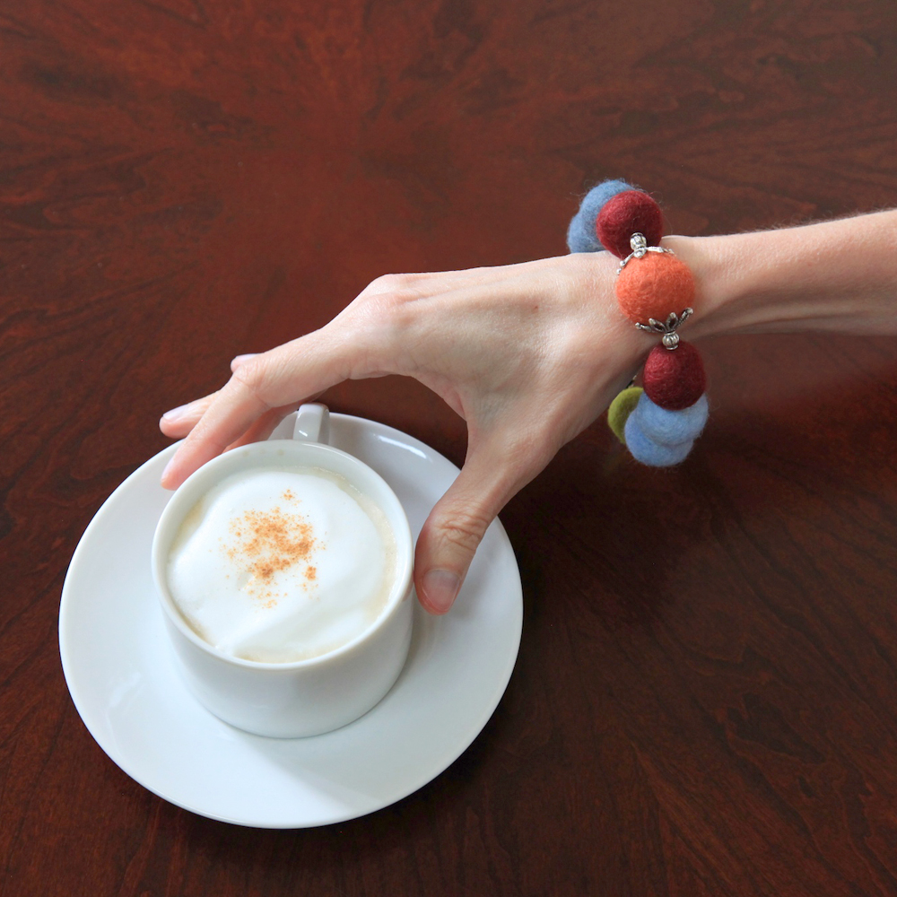 Wildly Woolly Woven Woolly Bowls & Felted Bead Bracelet
