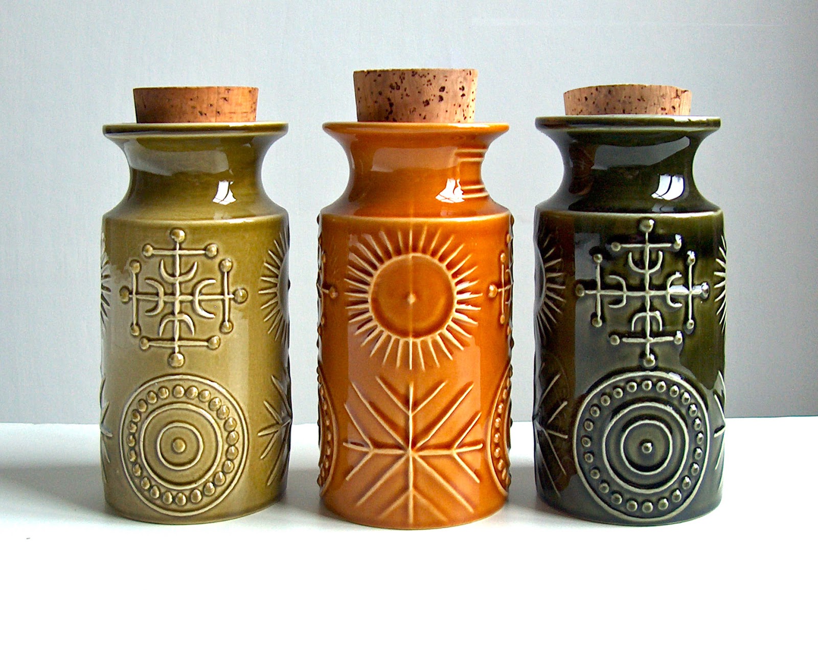 Potshots Vintage storage jars from the 1960s.
