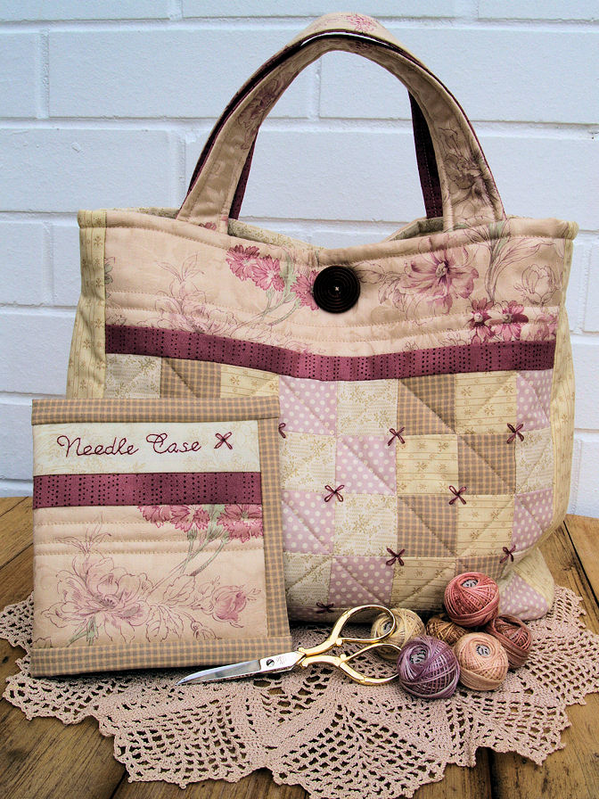 Stitching Cow In Patches Sewing Bag and Needle Case pattern