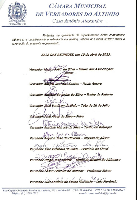 Página 1 de 2 do Requerimento nº 140/2013