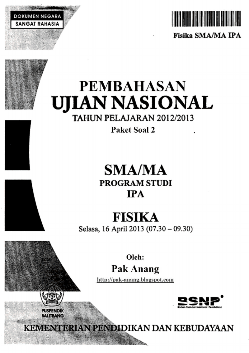 Berbagi Dan Belajar Pembahasan Soal Un Fisika Sma 2013 Trik Superkilat Paket 2