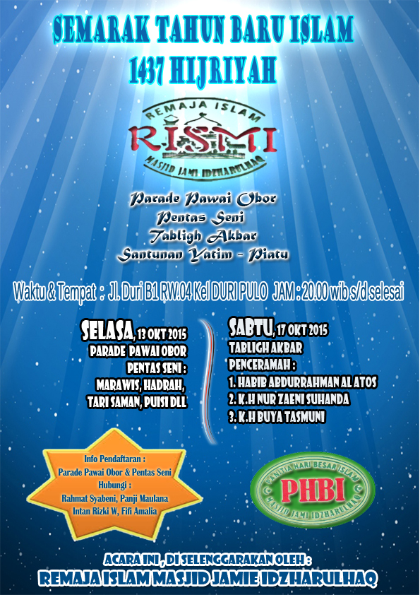 Remaja Islam Masjid Jamie Idzharulhaq Kel Duri Pulo Semarak Tahun Baru Hijriyah 1437 H Remaja Islam Masjid Jamie Idzharulhaq Kel Duri Pulo Semarak Tahun Baru Hijriyah 1437 H
