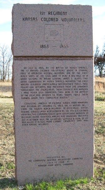oklahoma usct chronicle honoring regiment marker kansas colored 1st