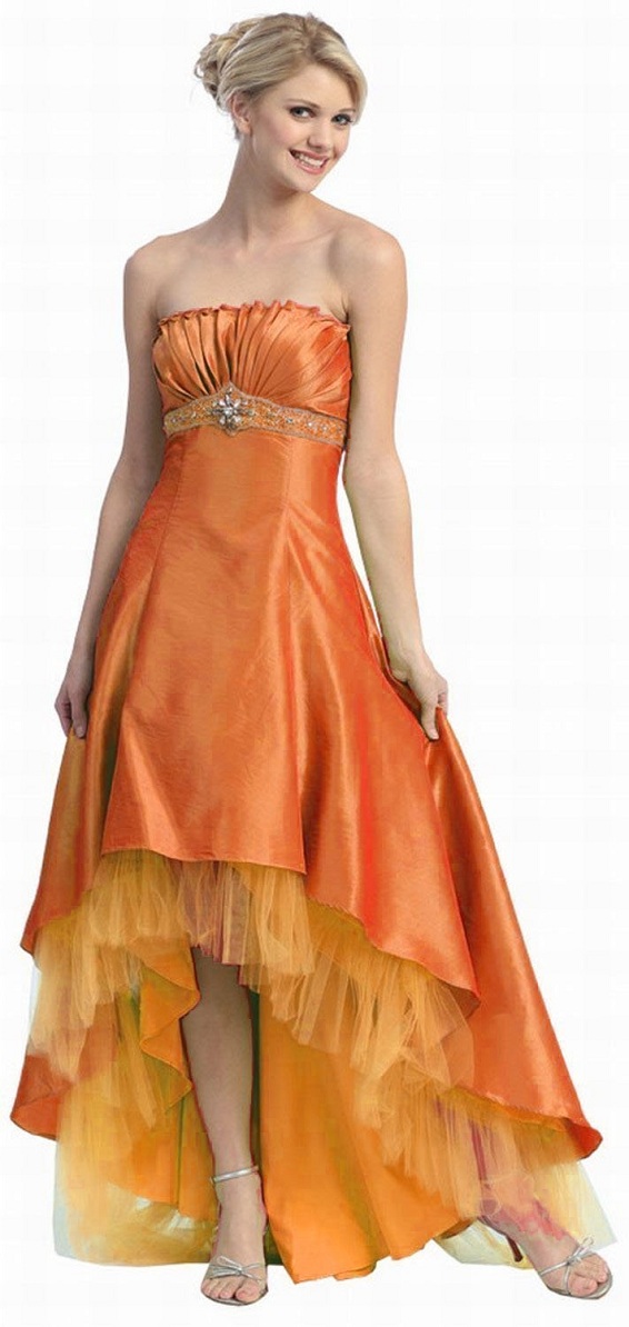Strapless high low junior prom party cocktail dresses