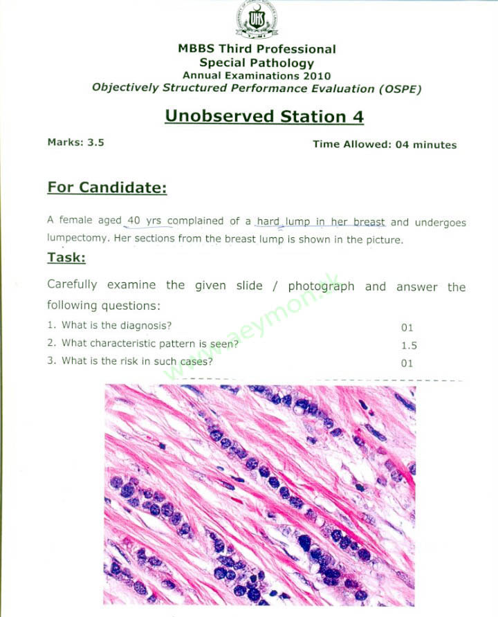 Medical College Stuff 4th Year MBBS Pathology (Special Pathology) OSPE