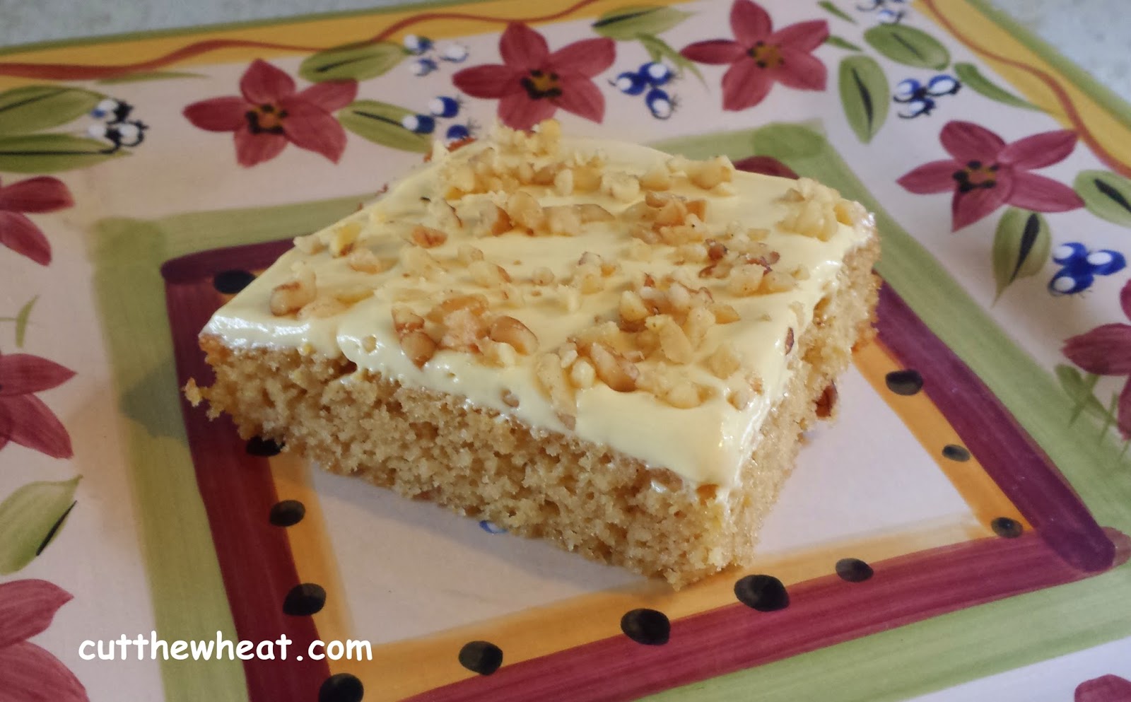 Tasty Banana Cake With Banana Cream Icing And Walnuts Low Carb