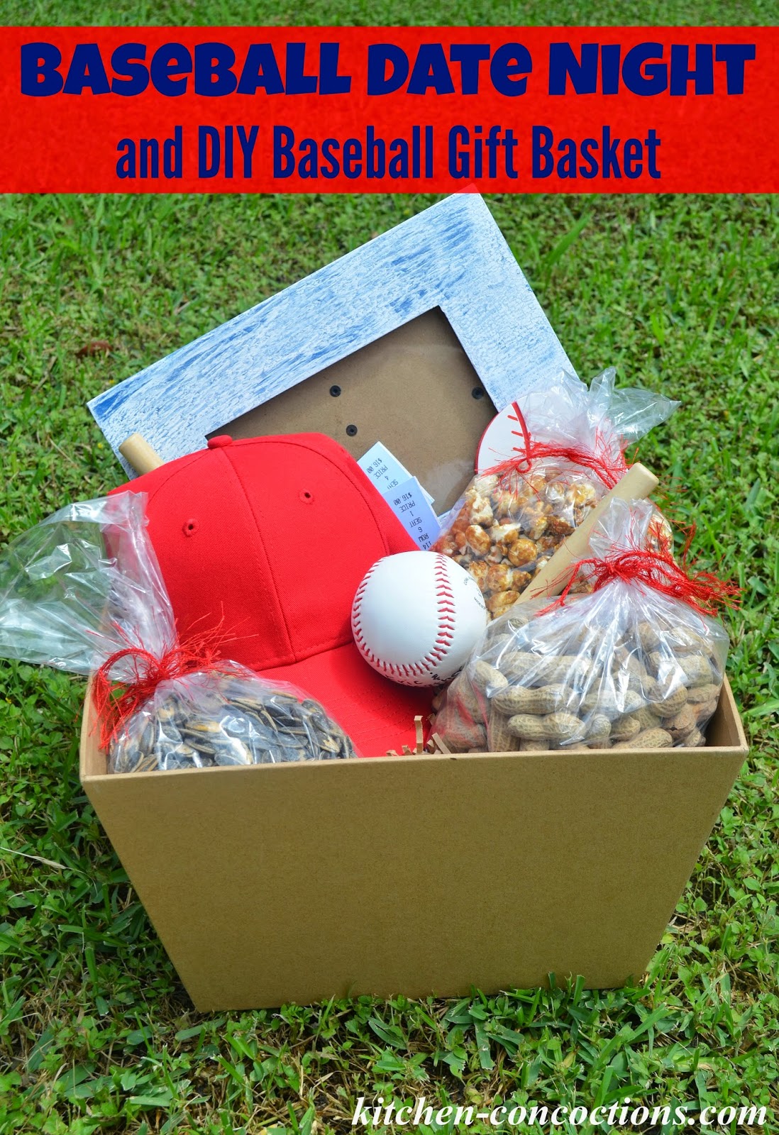 Baseball Date Night and DIY Baseball Gift Basket and Picture Frame