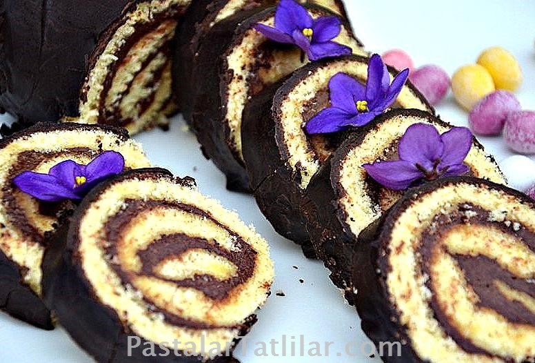 PastalarTatlılar . com Çikolata Pudingli Rulo Pasta