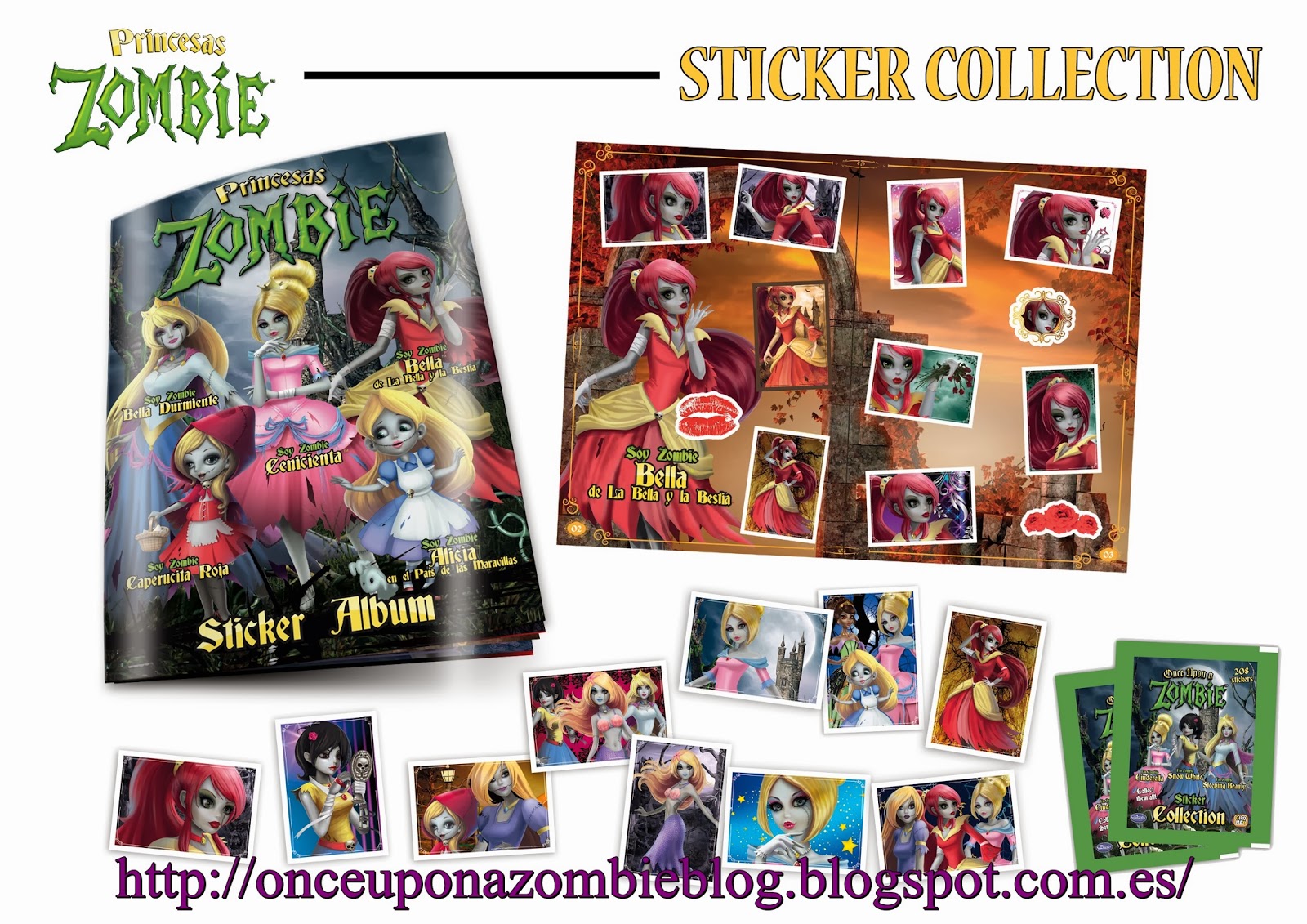 Once Upon a zombi//sticker álbum//en blanco del álbum//giromax