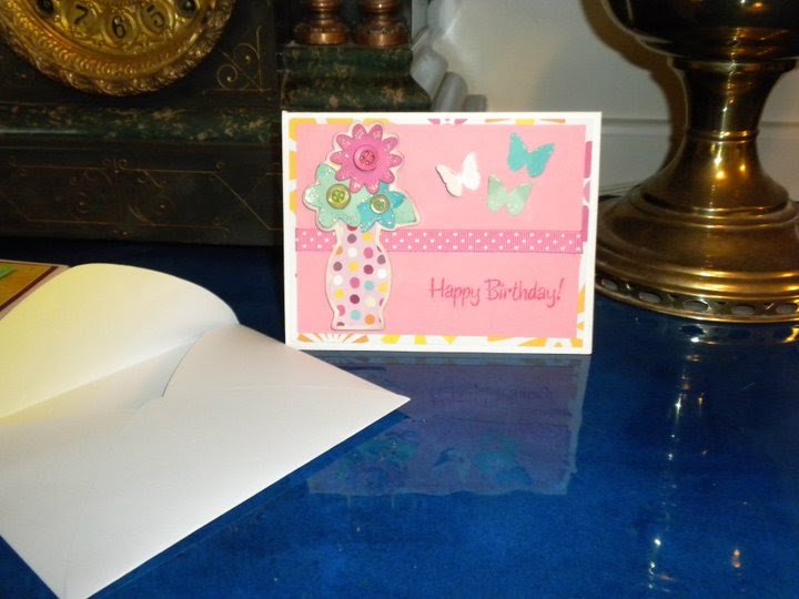  Marilyn's Crafts Flower Vase Birthday Card