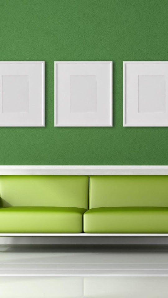 Light Green Sofa Room Android Wallpaper