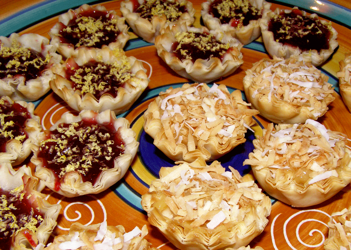Wills Kitchen Miniature phyllo tart shells filled