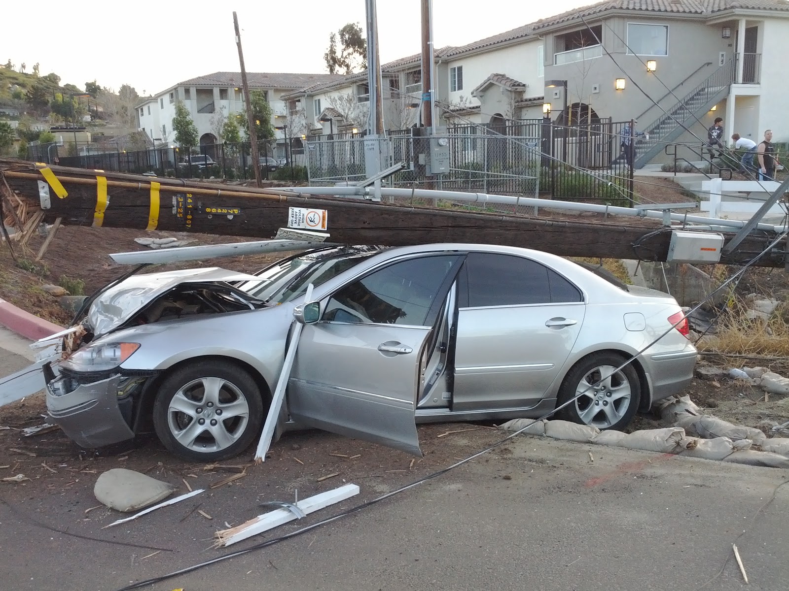 Lakeside Fire District Car Accident Takes Down Powerlines
