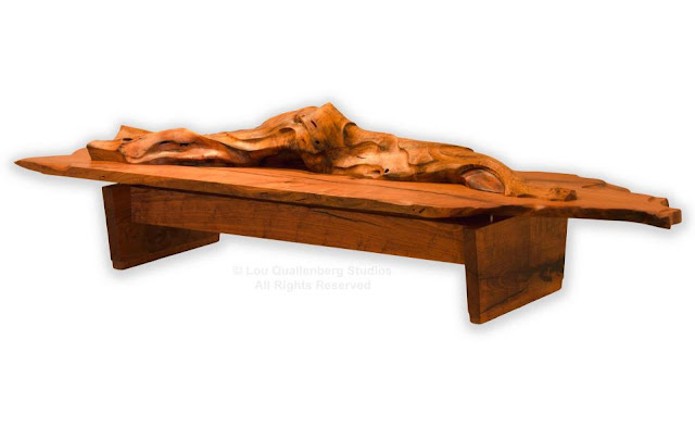 Sculpted Mesquite Table by Lou Quallenberg