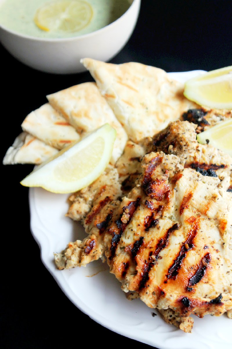 Creole Contessa Grilled Greek Chicken, Family Style with Feta Tzatziki