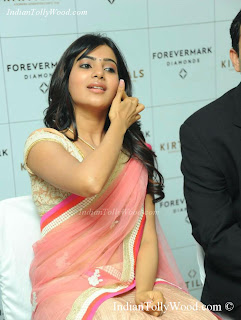 actress smantha latest pink saree photos