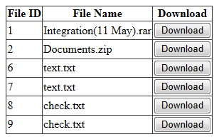 Downloading file using GridView. Downloading file using GridView.