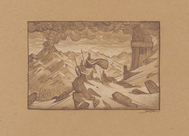 Study for The Silmarillion : The Battle of Sudden Flame. By Justin Gerard