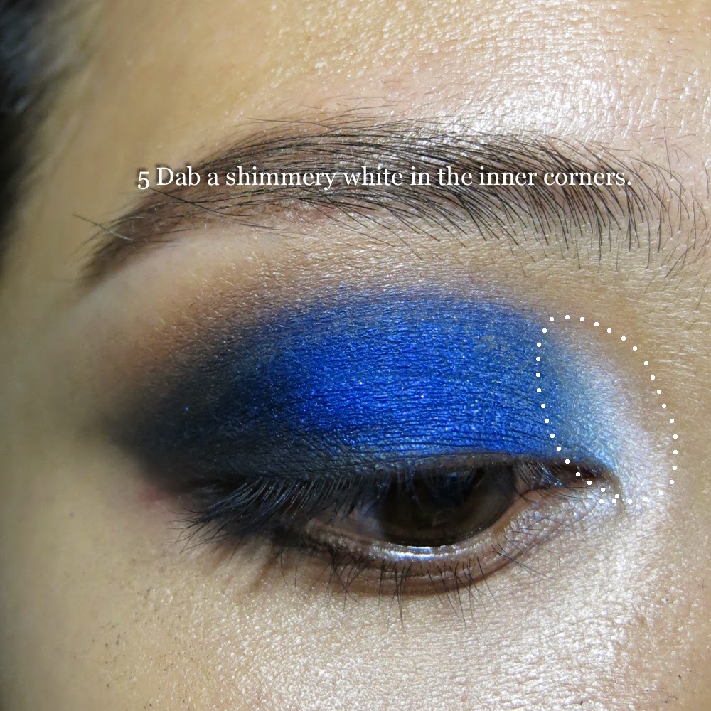 The Makeup Box Sparkly Cobalt Blue Eye with and without Freshlook
