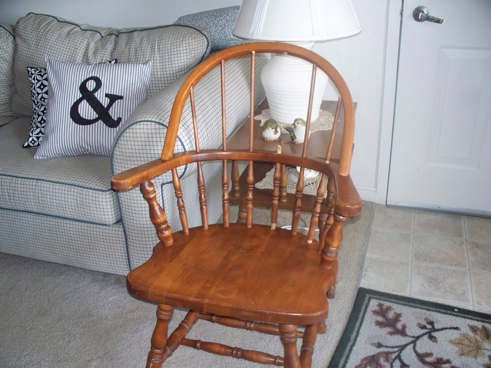 Karie's Chic Creations : Blue Early American Chair