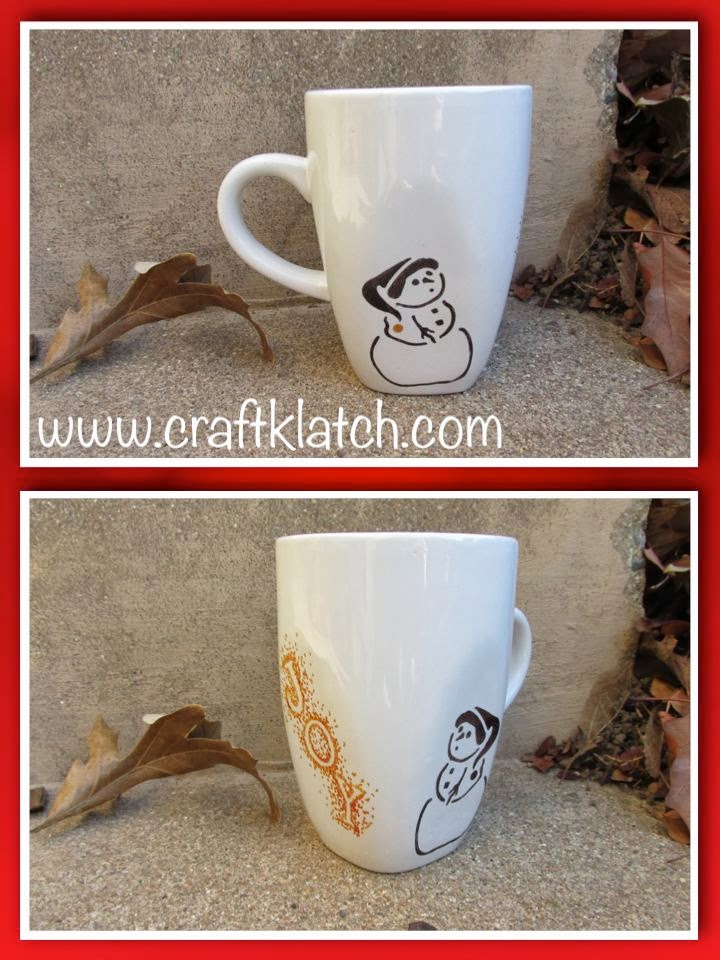 Craft Klatch ® Simple Sharpie Snowman Mug Craft Dollar Store Makeover