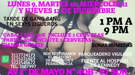 RELAX CLUB SW Y FANTASIAS BAR SWINGER ORGANIZAN ENCUENTROS NUDISTAS EN BOGOTA