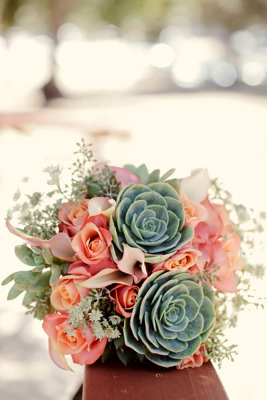 The Awesometastic Bridal Blog Succulents in a Wedding Bouquet