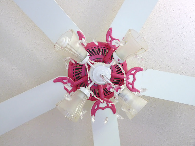 Candace Creations Pink Ceiling Fan Chandelier Makeover