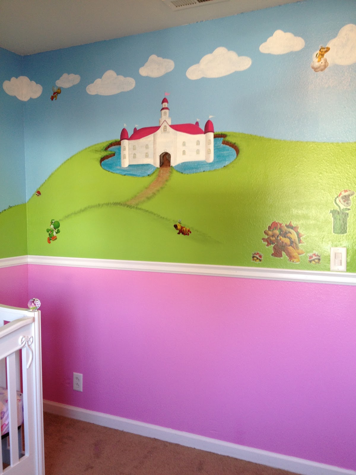 Super Mario Princess Peach Nursery Bedroom Walls