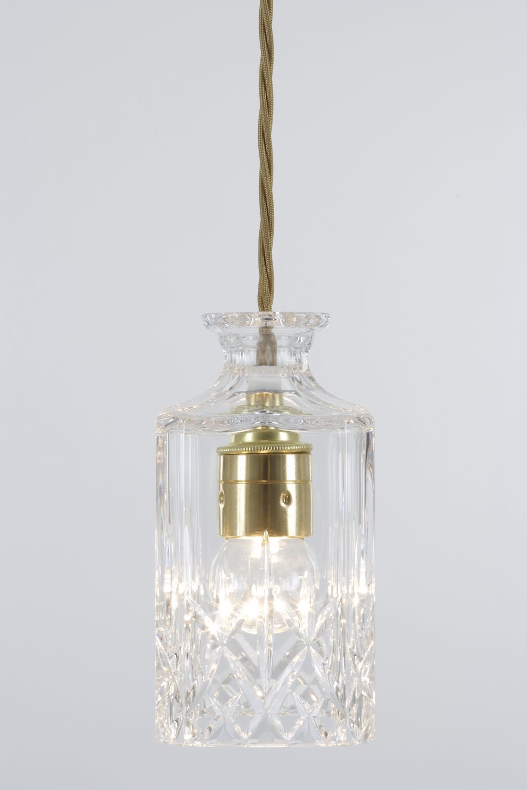 Vintage lead crystal decanters UPCYCLED into lights Decorating