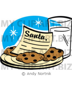 Milk And Cookies For Santa Clipart