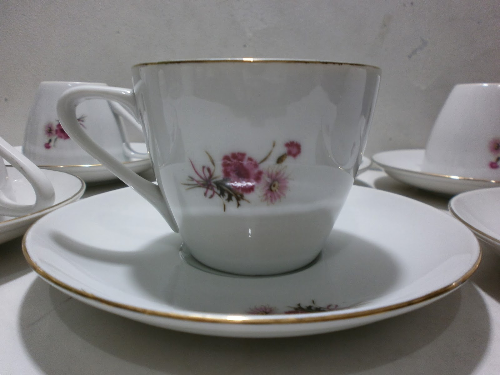 Antikpisan 1/2 Lusin Cangkir / Cangkir Untuk Tea Set Antik Sango Fine