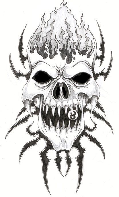 tribal skulls tattoos
