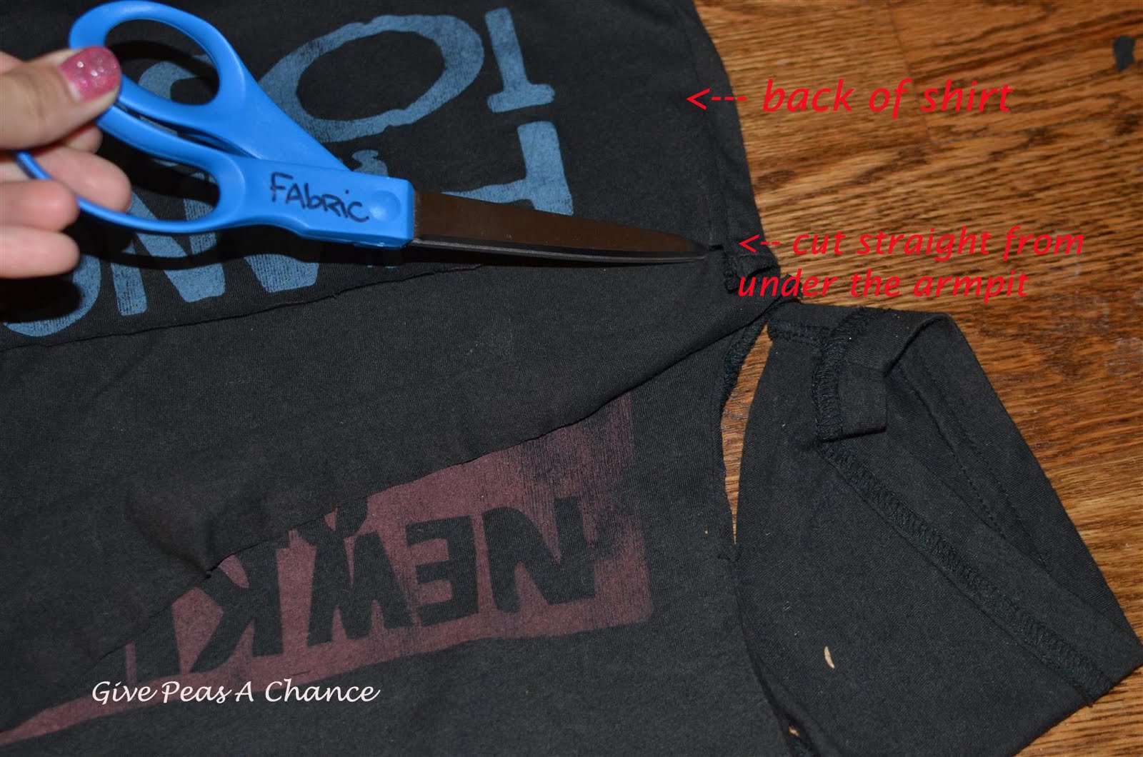 Give Peas a Chance DIY Tshirt to halter top